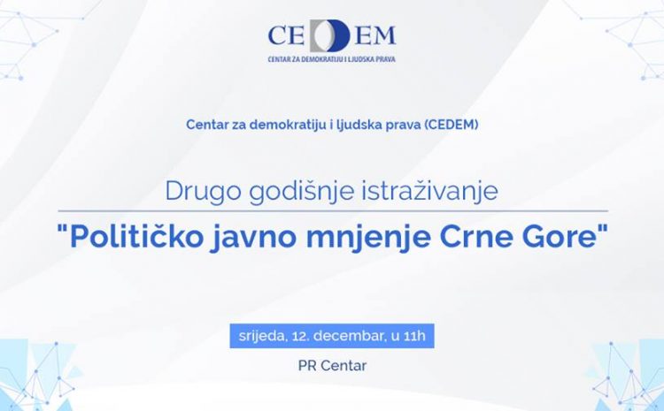  Objavljeni rezultati istraživanja političkog javnog mnjenja Crne Gore