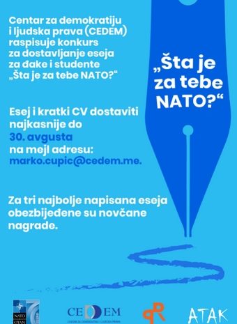 Konkurs za dostavljanje eseja za đake i studente na temu „Šta je za tebe NATO?“